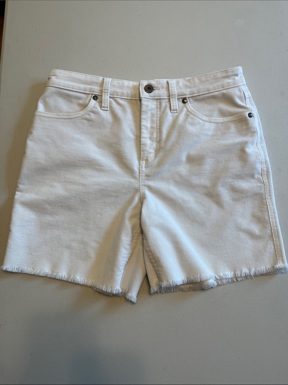 Carve Designs White Frayed Hem Corduroy Shorts